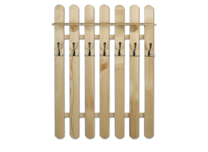 Kleiderschrank Wandschrank mit 7 Haken, Wandpaneel Korridor Echtholz