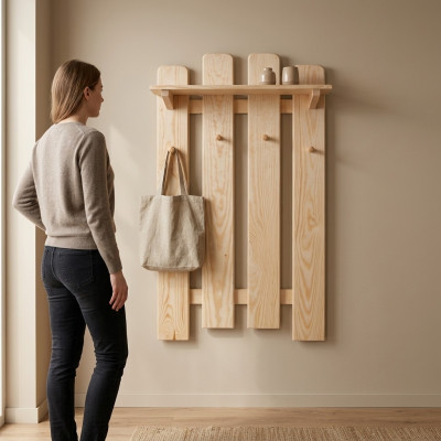 Massivholz Garderoben paneel Kiefer massiv Wand hänge garderobe Flur holz Neu