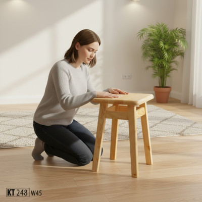  Massiv Holz Sitzhocker Hocker Beistelltisch natur Holz Holzhocker Esszimmerstuhl
