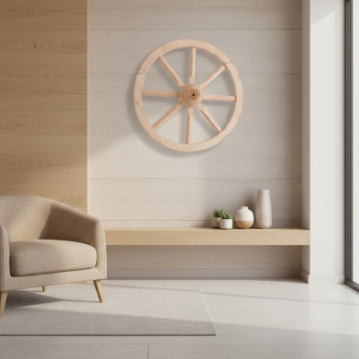 Holzrad Deko Rad Ø 40 cm whitewash Speichenrad Wanddeko Gartendeko Wagenrad