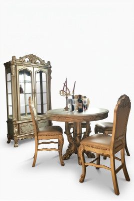 Runder Esszimmer Rund Tisch Tische Holz Runde Deko Klassische Barock Stil