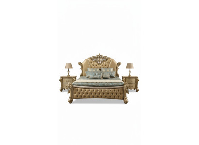 Bett Design Doppelbett Betten Luxus Klassiker Barock Chesterfield 184x214cm neu
