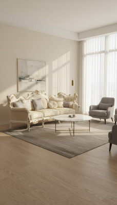 Exclusive Holz geschnitzte Viersitzer xxl Couch Barock Rokoko Textil Sofa Rund