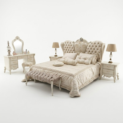Bett Polster Design Luxus Doppel Hotel Betten Schlaf Zimmer Leder Chesterfield Neu