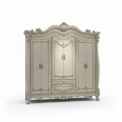 Klassischer Antik Stil Kleiderschrank Schrank Holz Garderobe Schlafzimmer Barock