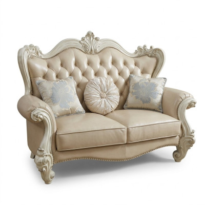 Luxus 2 Sitzer Couch Polster Sofa Leder Couchen Garnitur Chesterfield Barock