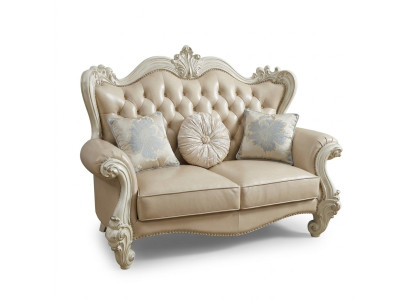 Luxus 2 Sitzer Couch Polster Sofa Leder Couchen Garnitur Chesterfield Barock