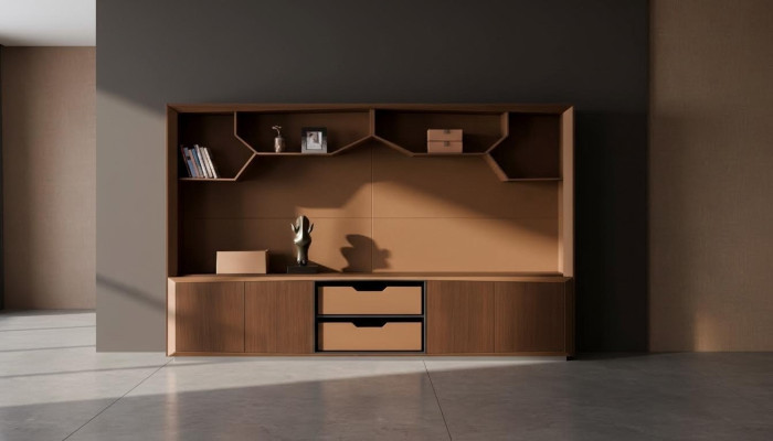 Büro Akten Regal Schrank Holz Regale Schränke Office Wohnzimmer