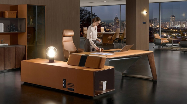 Schreibtische Chef Eckschreibtisch Büro Zimmer Möbel Design Deko Praxis