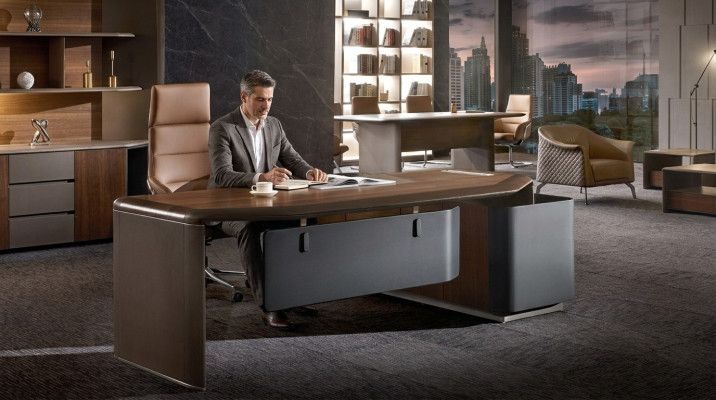 Schreibtisch Design Büro Möbel Einrichtung Tisch Chef Boss Eck Tische