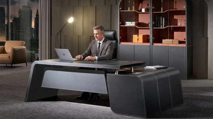 Eckschreibtisch Sessel Büro Einrichtung Chef Zimmer Möbel 2tlg Set Tische