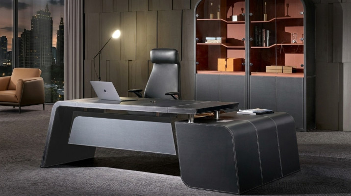 Eckschreibtisch Sessel Büro Einrichtung Chef Zimmer Möbel 2tlg Set Tische