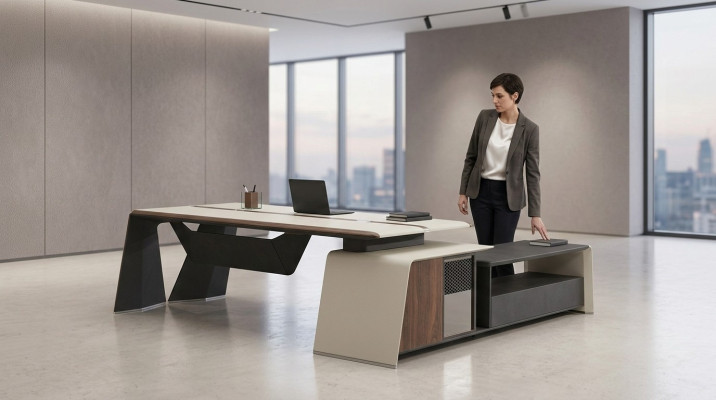 Eckschreibtisch Büro Chef Einrichtung Zimmer Möbel Design Schreibtische