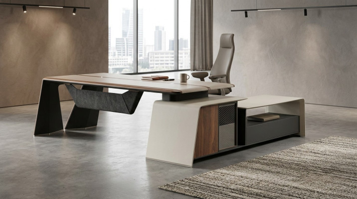 Eckschreibtisch Büro Chef Einrichtung Zimmer Möbel Design Schreibtische