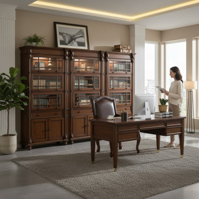 Vitrine 3x Aktenschrank Schrank Vitrinen Büro Wohnzimmer Hochschrank