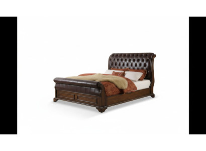 Chesterfield Bett Leder Polster Doppel Betten Designer Bett 180 x 200cm Barock