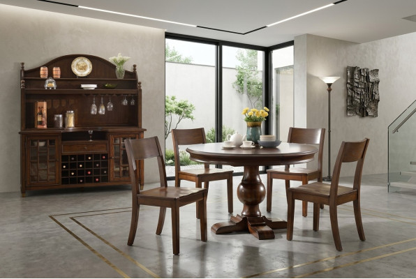 Esszimmer Komplett Garnitur Tisch Anrichte 4x Stuhl Set 7tlg. Esstisch Holz neu