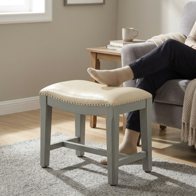 Hocker Bank Beistellhocker Couch Leder Sitz Neu Ottomane Fußhocker Polster