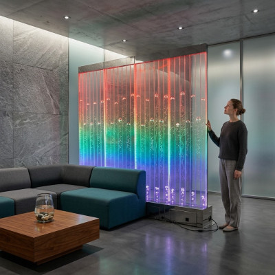 Wandpaneel mit Wasserblasen Dekorative LED Wasserwand Designer Wasser Wand