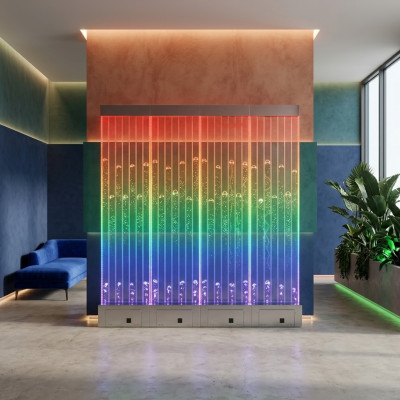 Wandpaneel mit Wasserblasen Dekorative LED Wasserwand Designer Wasser Wand