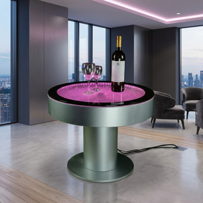 Design Tisch Couchtisch Wasser Säulen Säule Tische Sofa LED Beleuchtet