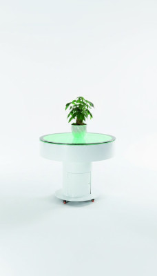 Runder Tisch Bar Rund Tische LED Wasser Spiel Beleuchtet Deko LED Möbel