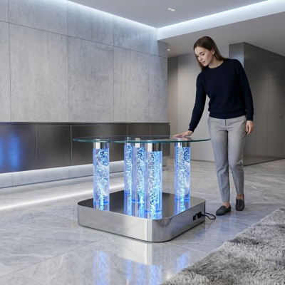 Wasser Säulen Design Tisch Couchtisch Säule Water Sofa Tische led