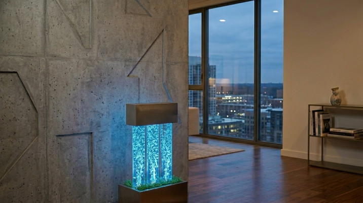 Wassersäule Wasserwand Brunnen Led Beleuchtung Wasserspiel Wassersäule Säulen