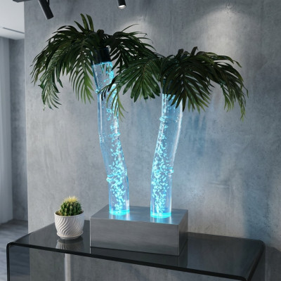 Led Wasser Säulen Palme Kunstpflanze Pflanze Wassersäulen Säulen