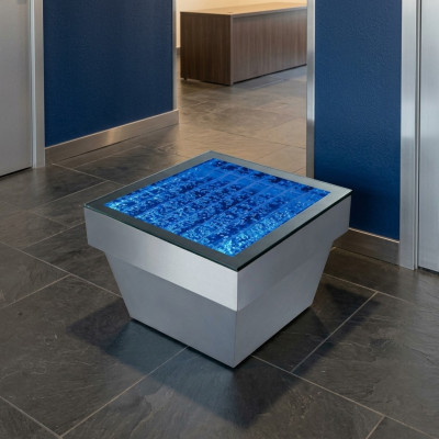 Design Tisch Couchtisch Wasser Säulen Säule Water Sofa LED Deko Beleuchtet