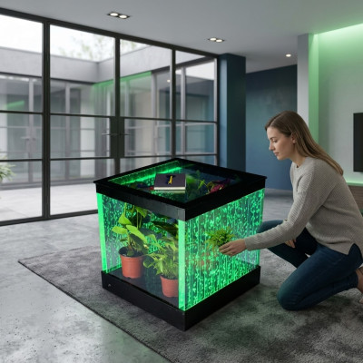 Tisch Couchtisch Design Wasser Säulen Säule Water Sofa Tische LED