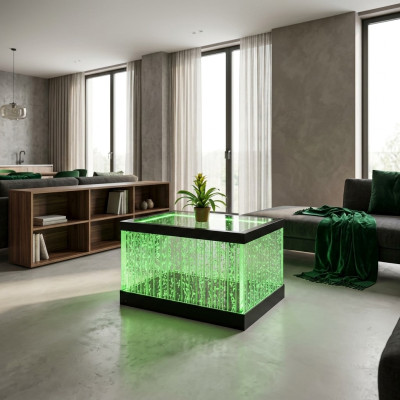 Tisch Couchtisch Design Wasser Säulen Säule Water Sofa Tische LED