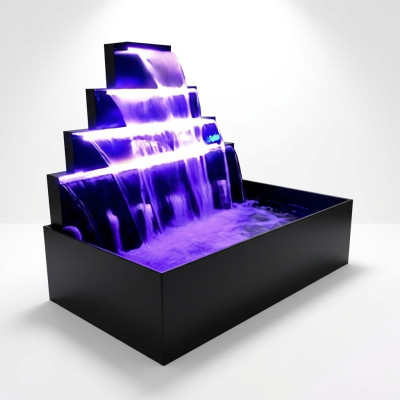 Wasserfall Brunnen Pool Edelstahl Wasserspiele Dekoration Anlage Schwimmbecken