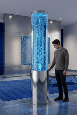 Luxus Säule Wassersäulen Wasser Wand Säulen 220cm Edelstahl