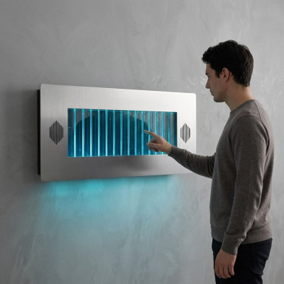 Wandpaneel LED Wasserwand Modern Wasser Wände Wasser Blasen Dekorative Wand