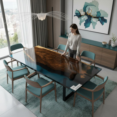 Couchtisch River Table Epoxidharz Massive Tische 121x61 Flusstisch