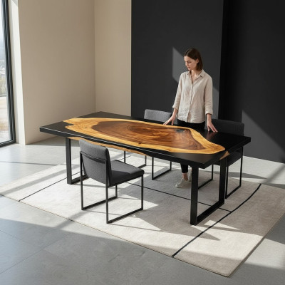 Luxus Esstisch River Table Massiv Tische 141*71 Flusstisch Echt Holz