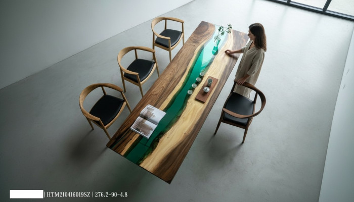 Luxus Tische Konferenztisch River Table Echtes Holz Flusstisch Massive
