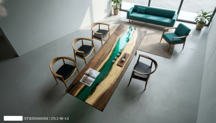Luxus Tische Konferenztisch River Table Echtes Holz Flusstisch Massive