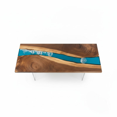Epoxidharz Esstisch River Table Massiv 201x81 Flusstisch Neu Echtes Holz