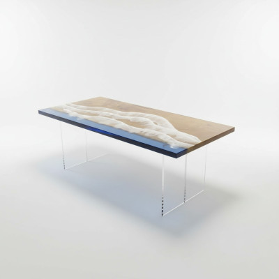 Tische Esstisch Design Tisch Moderne Meer Fluss Möbel 181x81 Epoxid
