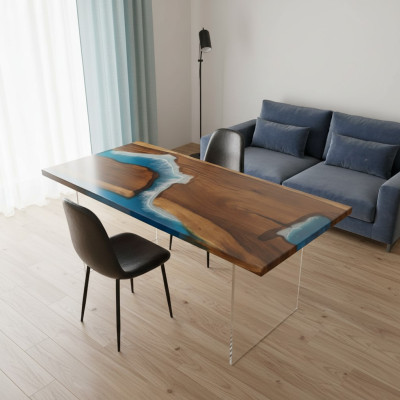 Tische Esstisch Design Tisch Moderne Meer Fluss Deko Möbel 181x81 Epoxid