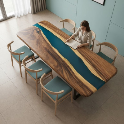 Esstisch Design Tisch Moderne Tische Meer Ozean Fluss Möbel 200x80