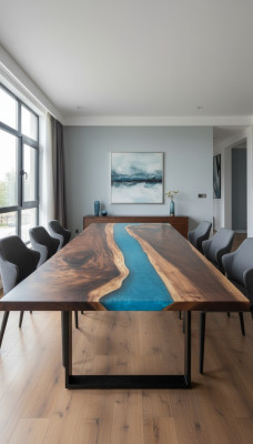 Moderne Tische Esstisch Design Tisch Harz Meer Fluss Möbel 220x90