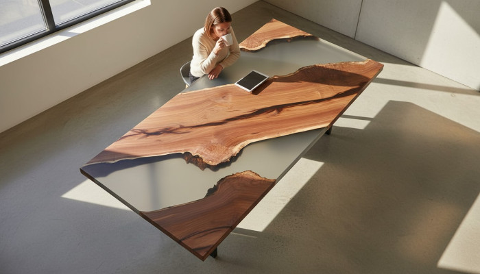 Esstisch River Table Echtes Holz Flusstisch Massiv Deko Epoxidharz Tische