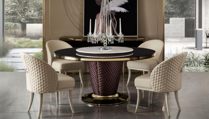 Design Esstisch Runder Tisch 6 Stühle Esszimmer Set Garnitur Stuhl Gruppe