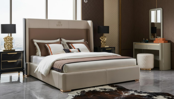 Design Schlafzimmer 6 tlg Komplett Set Bett Nachttisch Schminktisch