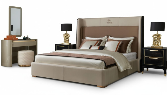 Bett Schlafzimmer Set Design Möbel Luxus Betten 2x Nachttisch 3tlg Bettgestell