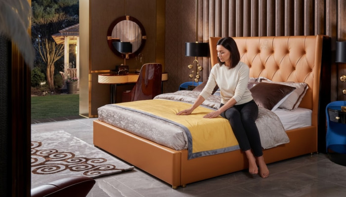 Bett Schlafzimmer Möbel 6tlg. Leder Komplett Set Design Luxus Betten