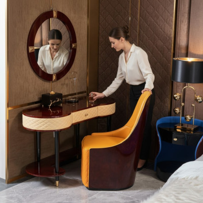Schminktisch Spiegel Stuhl Komplett Set Kommode Schlafzimmer Modern